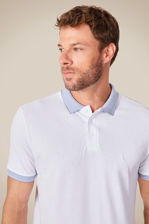 Polo Regular Gola Denim Branco - Gg