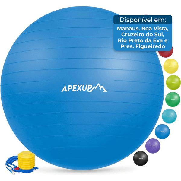 Bola De Ioga Ginástica Apexup Tamanho Larger G Azul A-BI