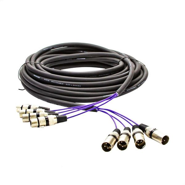 Multicabos Com Conectores Xlr 4 Vias Cirilo Cabos 30 Metros