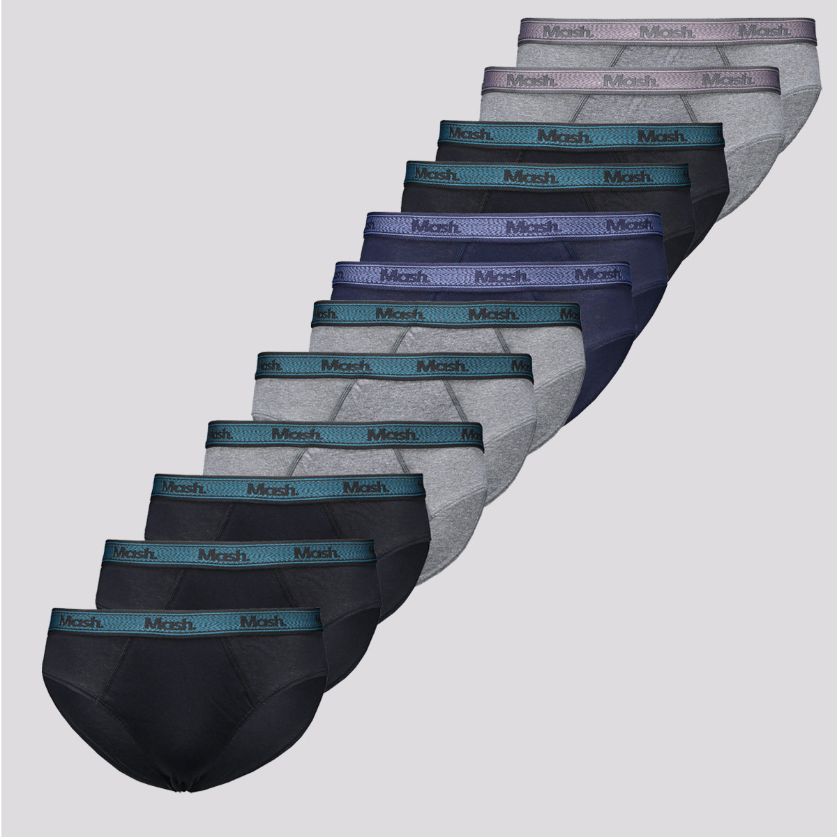 Kit de 12 Cuecas Mash Slip Cotton Elastic II