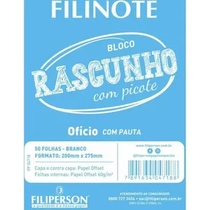 BLOCO PARA RASCUNHO C/PICOTE C/PAUTA 200X275 50FL