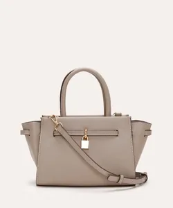 bolsa tote alças duplas bege UNICO