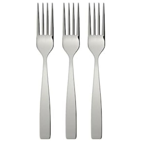 Conjunto de Garfos para Sobremesa Euro Home Lisos Inox - 3 Peças