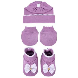 Kit Bebê Rn 3 Pecas Sanches Floral Com Laco Gorgurão Branco (MP)