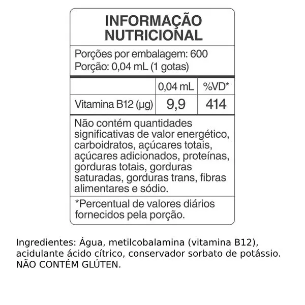 Vitamina B12 9MCG Cromo Bem Estar 30ml