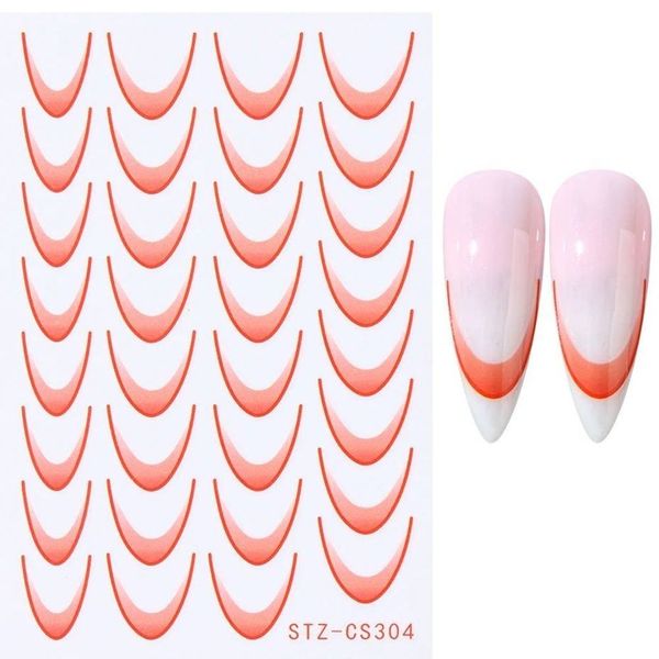 Adesivo de Unhas Stz-C para Decoração Linha Francesa 3d Gradiente Azul Rosa Roxo Verde Oem Adesivo de Unhas Stz-C para Nail Art Linha Francesa 3d Gradiente Azul Rosa Roxo Verde Oem