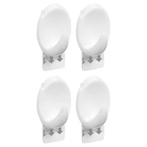 Gancho Oval Plástico Branco Com Adesivo P - 4 Unidades - Or30111 - Ordene