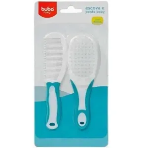 Kit Escova e Pente Infantil Cerda Macia AZUL Buba 5236