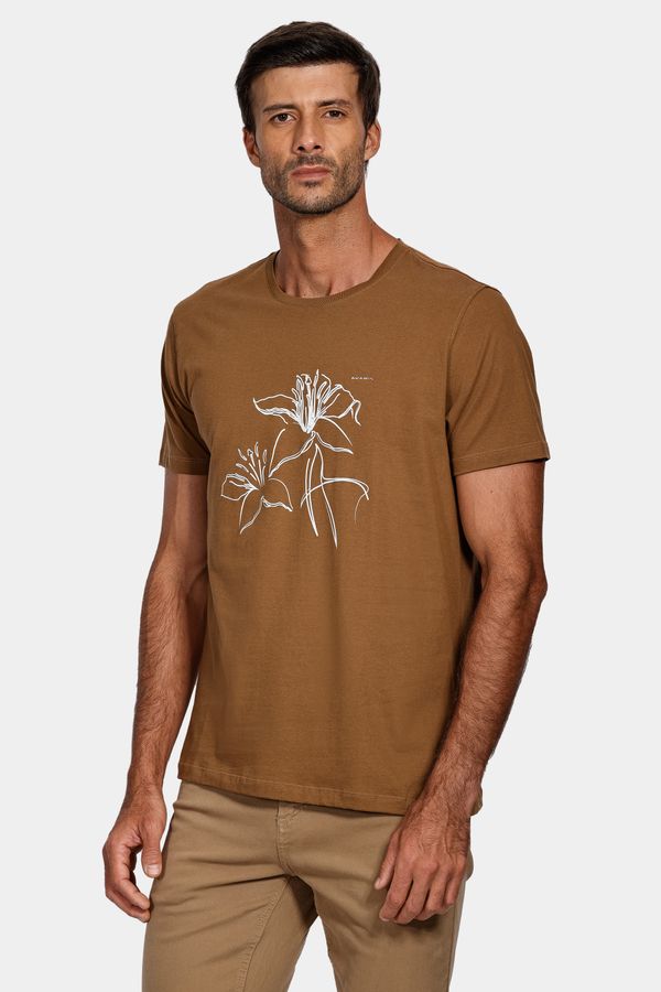 Camiseta Lírios Outline Cáqui Mascavo - GG