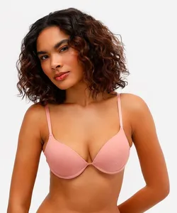sutiã push up com aro e bojo rosa 40