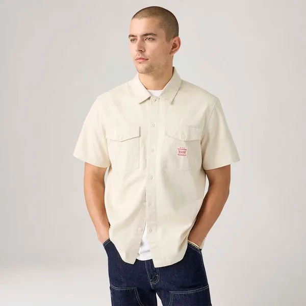 Camisa Levi's® Worker Cinza Manga Curta - S USA | P BR
