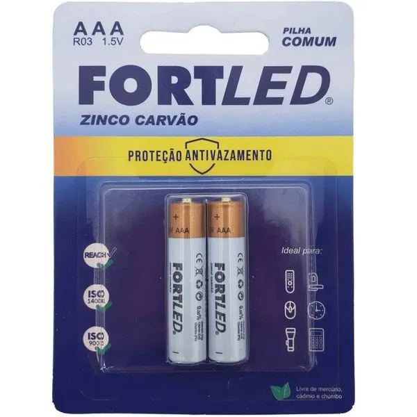 Pilha Zinco Fortled AAA 2 Unidades