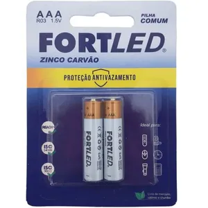 Pilha Zinco Fortled AAA 2 Unidades