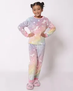 Pijama Longo Infantil Soft Unicórnios Rosa 8