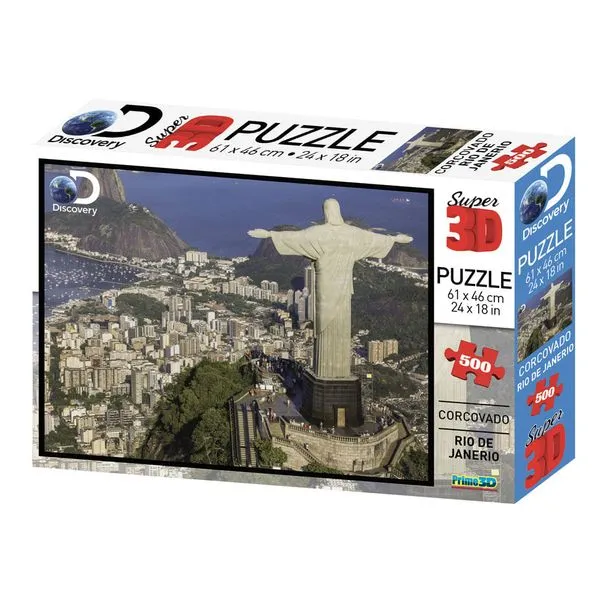 Quebra-Cabeça 3D - 500 Peças - Corcovado - Multikids