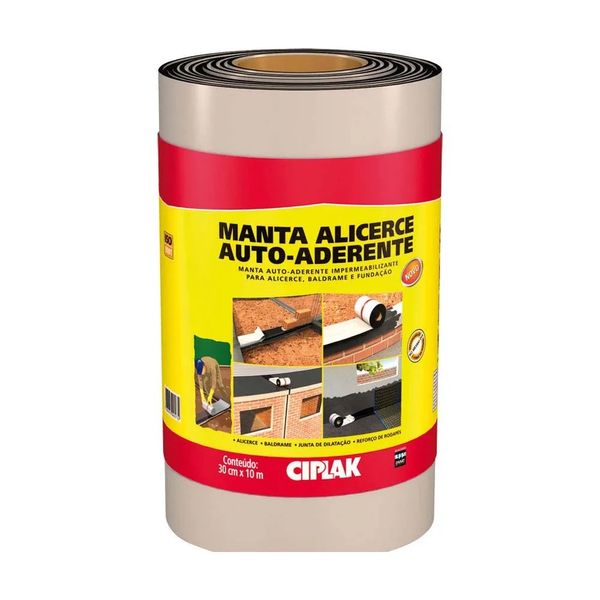 Manta Asfáltica Autoadesiva para Alicerce Ciplak 30 cm x 10 m Manta Alicerce 30X10M Ciplak