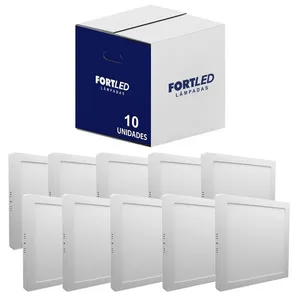 Kit C/ 10 Paineis Led Sobrepor 30W Quadrado - Fortled