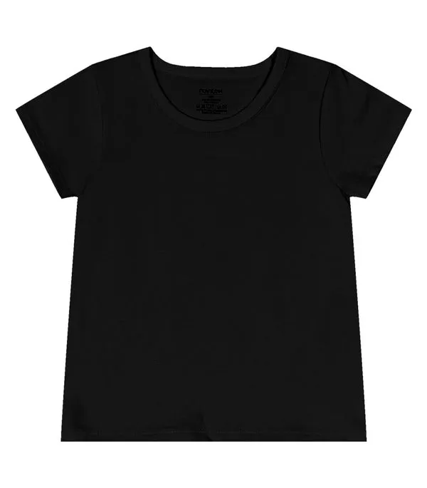 Blusa Básica Infantil Cotton Leve Rovi Kids Preto 10 / Preto