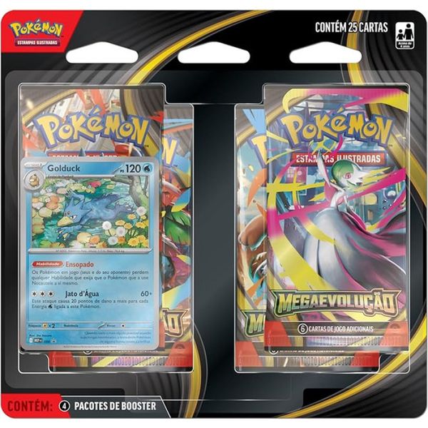 POKEMON ME01 BLISTER QUADRUPLO MEGA EVOLUCAO PSYDUCK E GOLDUCK - COPAG Azul