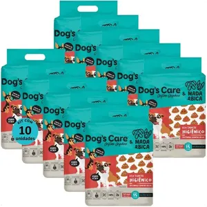 TAPETE HIGIÊNICO DOGS CARE FAMÍLIA MADA E BICA 15 UN 90X60 CM KIT COM 10