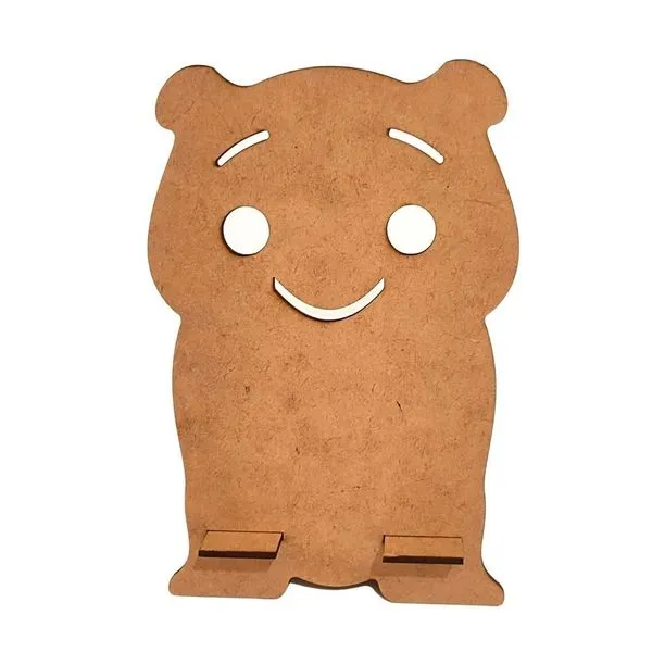 Porta Celular de Parede Corte a Laser em MDF Cru 3mm Amadeirado Lenobre Porta Celular de Parede MDF Cru Corte a Laser Amadeirado Lenobre