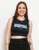 Regata Feminina Cropped Com Glitter Preta G