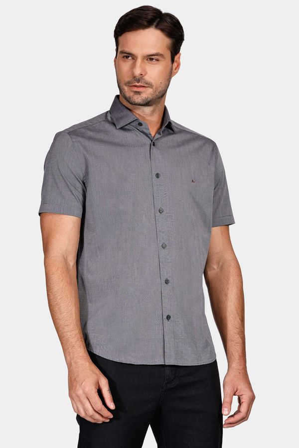 Camisa Regular Fio a Fio Chumbo - G