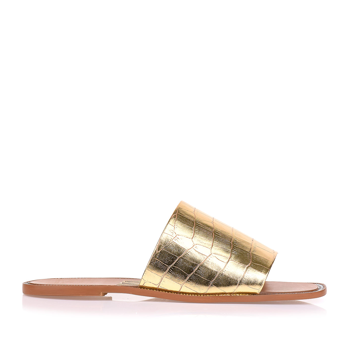 Flat Croco Specchio Ouro