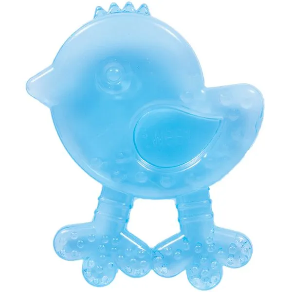 Mordedor Macio Para Bebê Com Água Passarinho Buba baby Azul