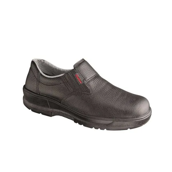 Sapato de Couro Preto com Elástico com Biqueira Plástica - CONFORTO 41