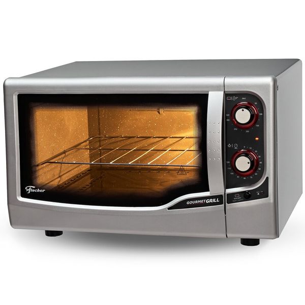 Forno Elétrico Gourmet Grill Autolimpante 44 Litros Fischer Prata / 220V