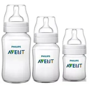 Conjunto de Mamadeiras - Clássica Transparente - Anti Cólica - 125, 260 e 330 ml - Philips Avent