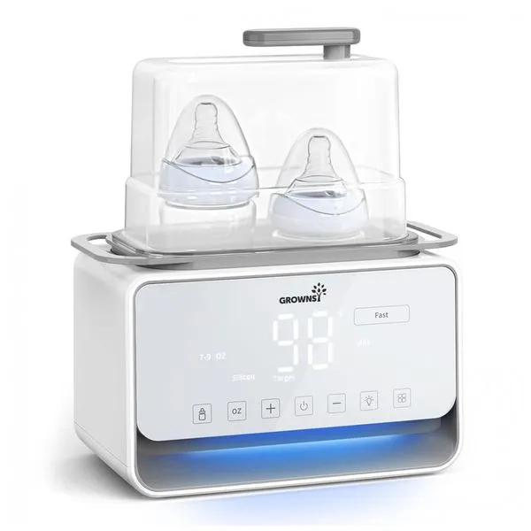 Aquecedor Rápido de Mamadeira GROWSNY, 12 em 1, com Modos de Aquecimento a Vapor e Banho-Maria para Leite Materno Fórmula, Aquecimento de Alimentos, c