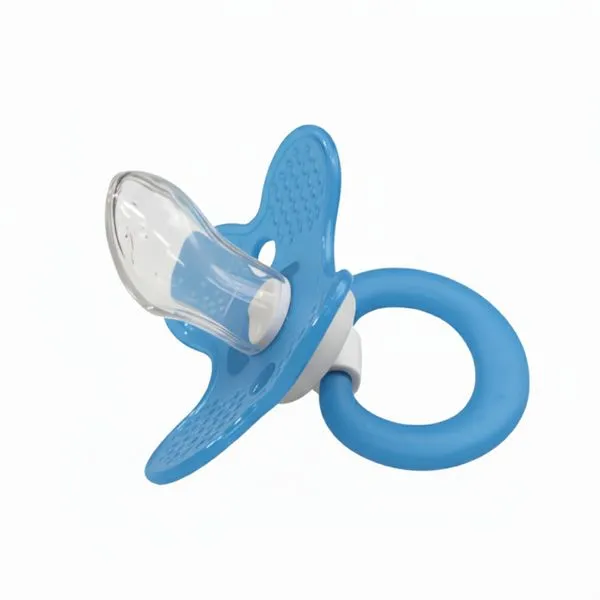 Chupeta Rendinha Bico Anatômica Assimetrica Macia Silicone Azul