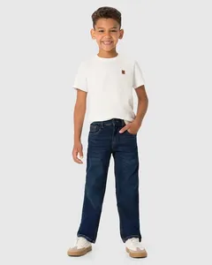 Calça Menino Baggy Cós Ajustável Em Jeans Com Elastano - Carinhoso Azul - 8