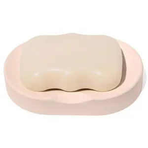 Saboneteira Porta Sabonete Banheiro Oval 11cm Em Cimento Palha
