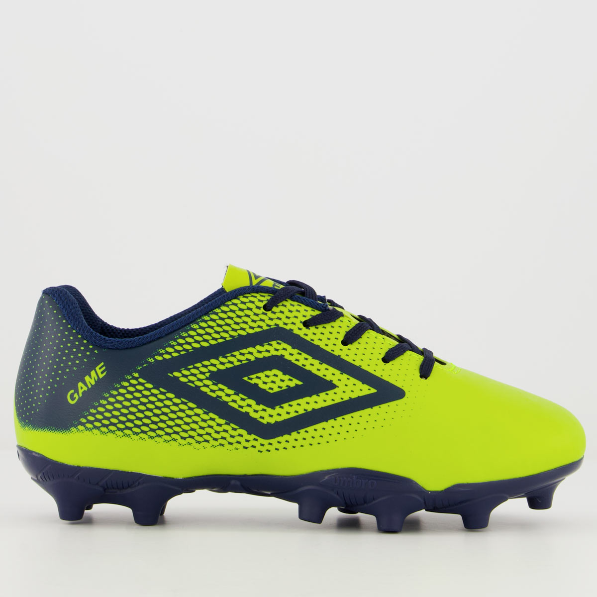 Chuteira Umbro Game Campo Juvenil Verde e Marinho