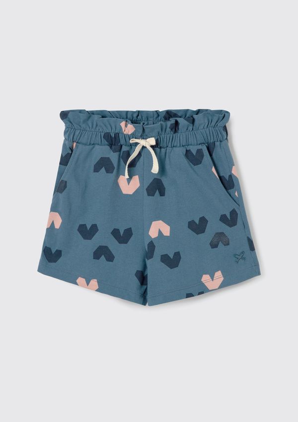 Shorts Básico Infantil Menina Clochard Estampado - Azul 010