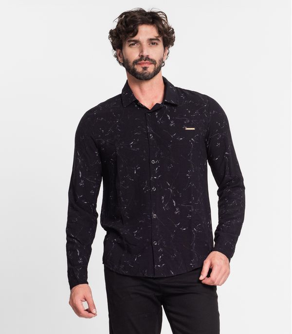 Camisa Manga Longa Masculina Diametro Preto M