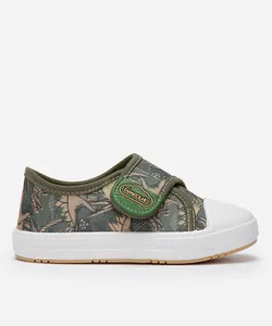 tênis infantil com velcro dinossauro verde 26
