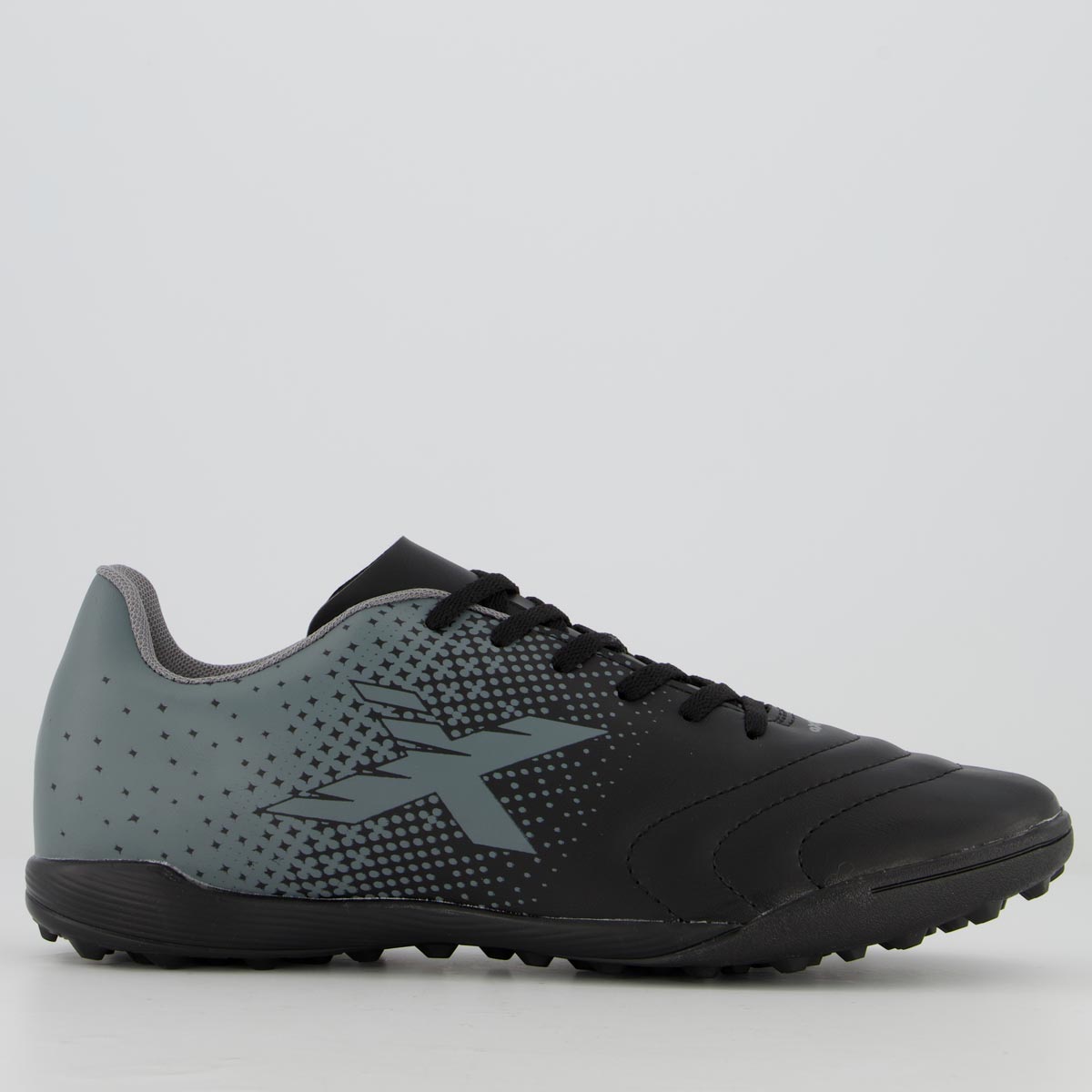 Chuteira Oxn Express Fit Society Preta e Prata