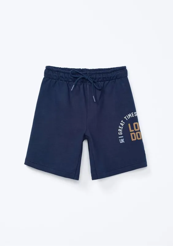Bermuda Infantil Menino Reta Estampada - Azul 012