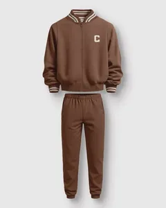 Conjunto Menino Jaqueta Aplique Bordado E Calça Bolso Funcional - Carinhoso Marrom - 12