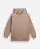blusão juvenil de moletom oversized com capuz bege 14