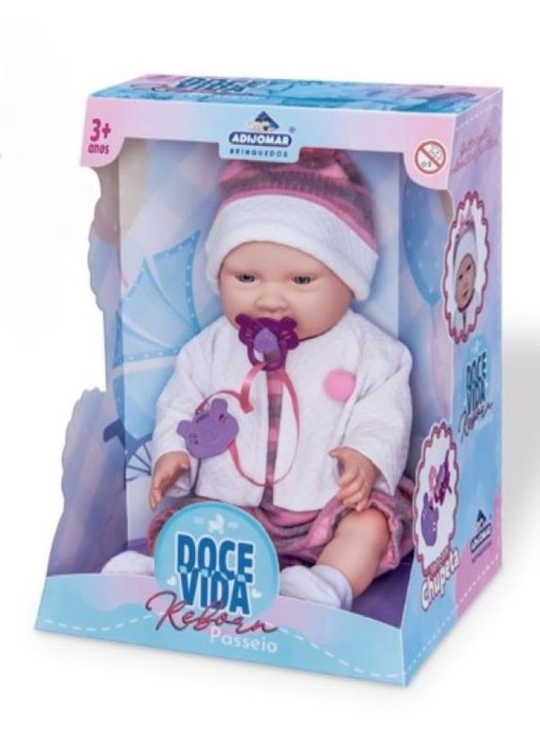 Boneca Doce Vida Reborn Passeio 35cm Adijomar