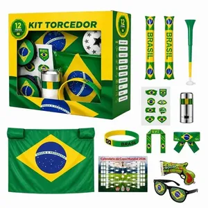 Kit Torcedor Brasil 12 Itens para Jogos Festas e Eventos Verde Cheguei BR Kit Torcedor Brasil 12 Itens para Torcida Animada Verde Cheguei BR