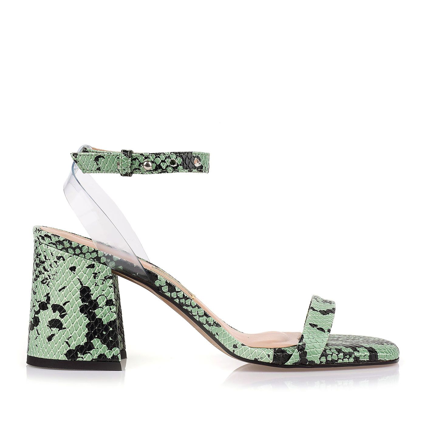 Sandália Salto Médio Anaconda Menta