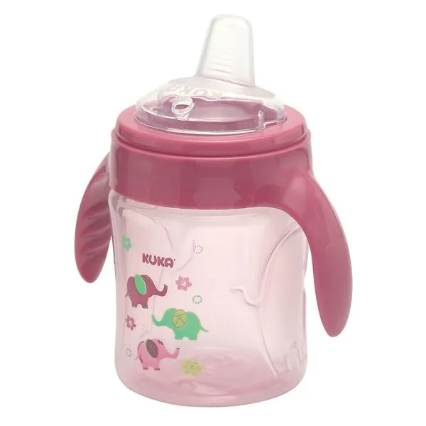 Caneca Treinamento Decorada Color Fun Kuka Rosa 200ml