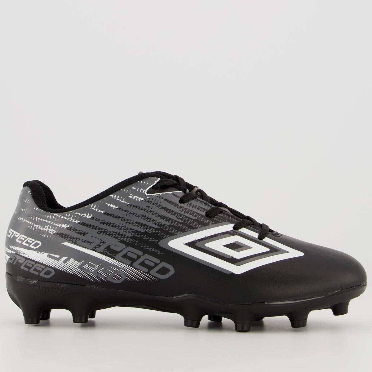 Chuteira Umbro Speed V Campo Juvenil Preta e Branca