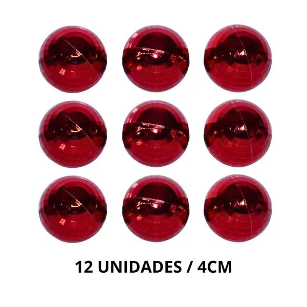 Bola Natalina Global 12 Unidades Globo 4cm Vermelho (MP)